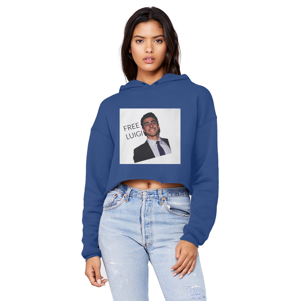 FREE LUIGI HODIE Cropped Raw Edge Boyfriend Hoodie