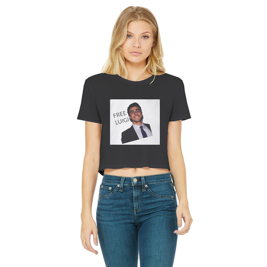 FREE LUIGI HODIE Classic Women's Cropped Raw Edge T-Shirt