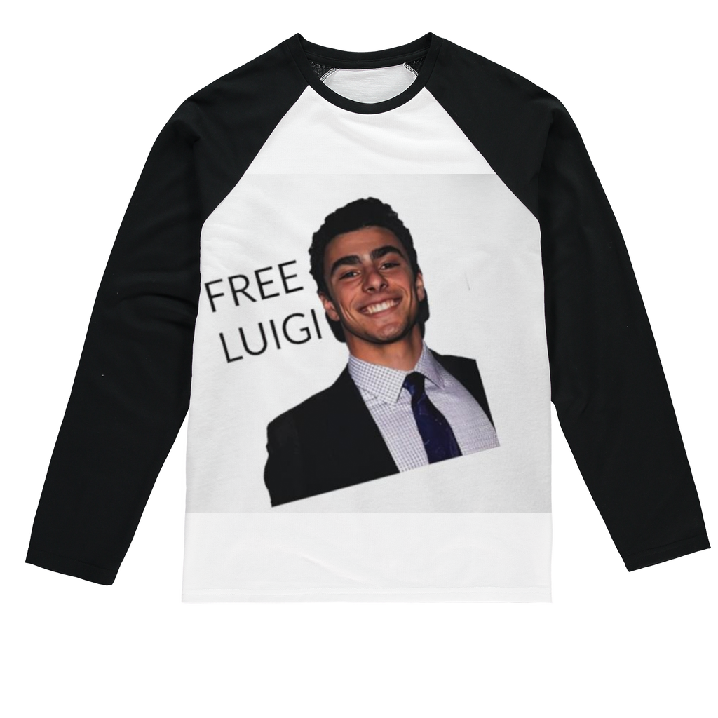 FREE LUIGI TSHIRT Sublimation Baseball Long Sleeve T-Shirt