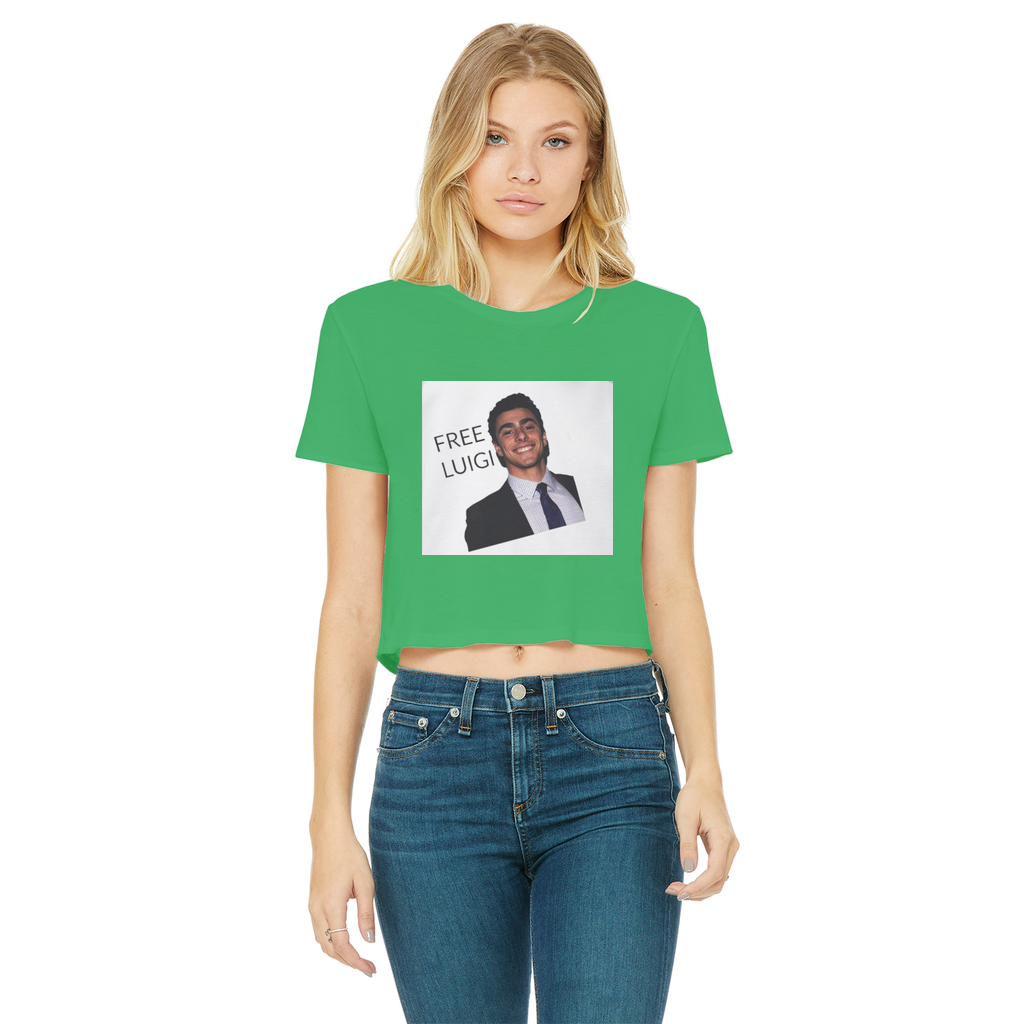 FREE LUIGI HODIE Classic Women's Cropped Raw Edge T-Shirt