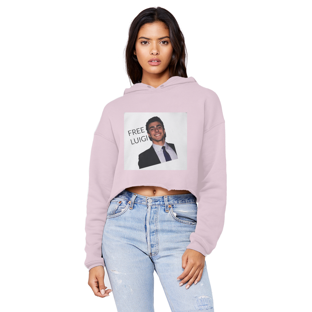 FREE LUIGI HODIE Cropped Raw Edge Boyfriend Hoodie